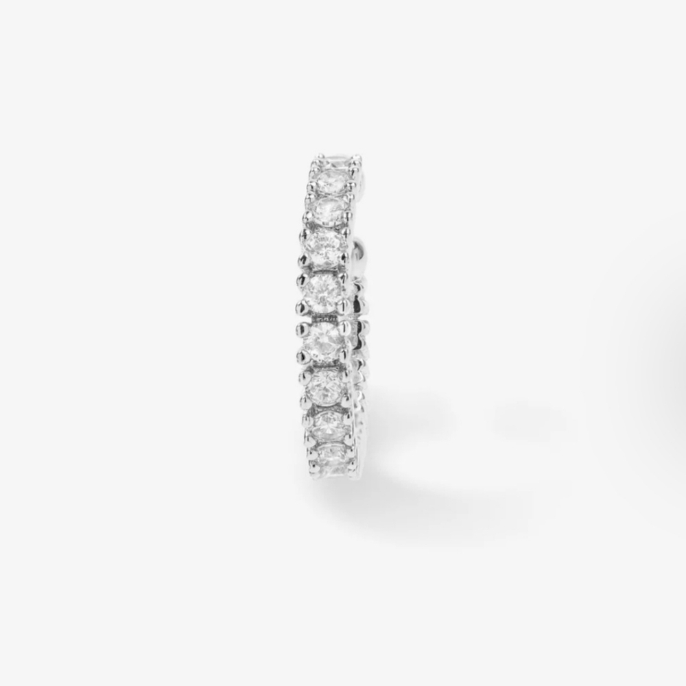 Melinda Maria Earcuff Heiress Simulated Diamonds Like New Silver Plated